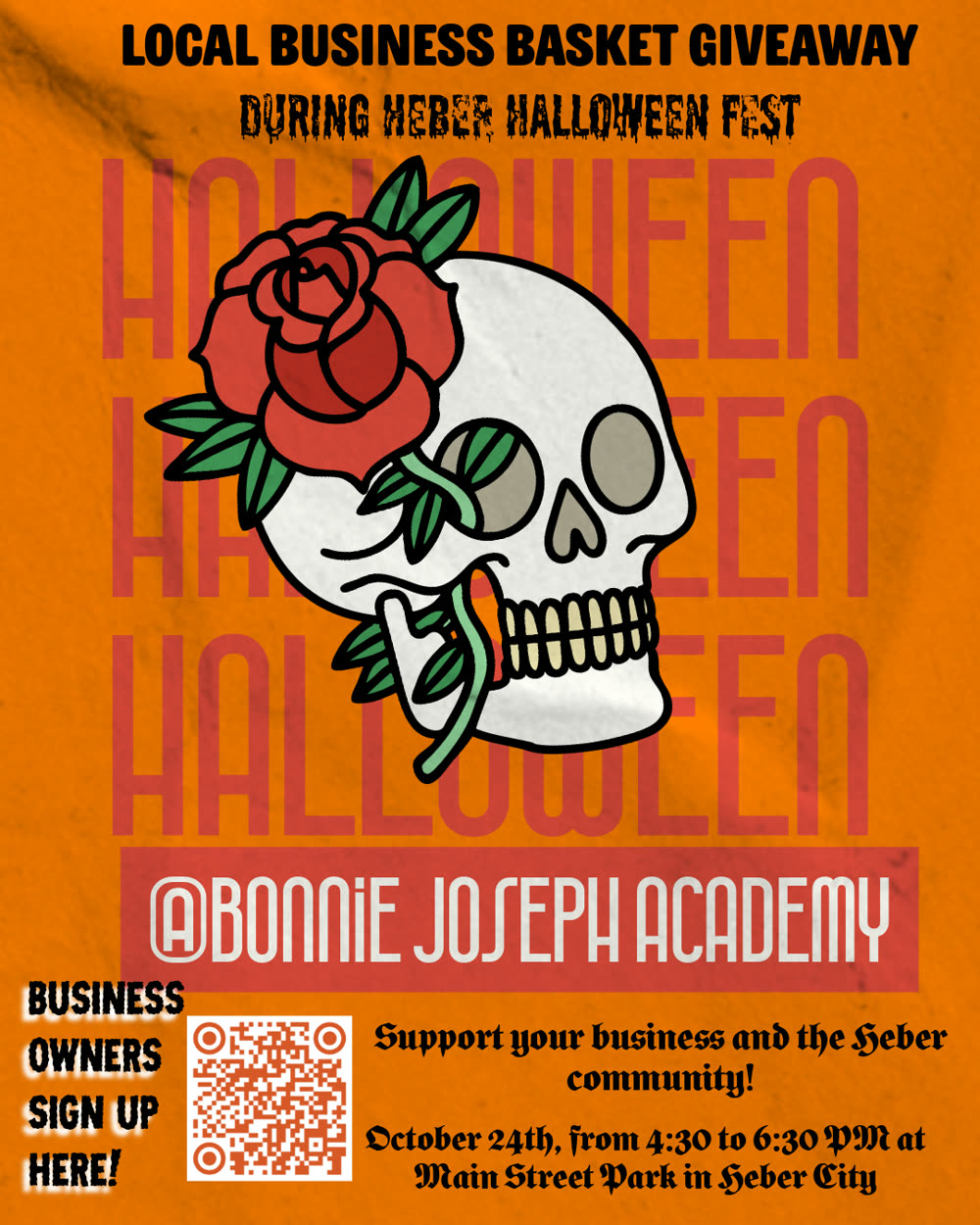 Heber Halloween Fest local business giveaway flyer